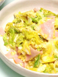 春キャベツとハムのたまご炒め-レシピのメイン写真