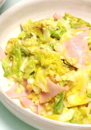 春キャベツとハムのたまご炒め-レシピのメイン写真