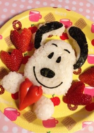 キャラ弁に〜簡単☆横顔じゃないスヌーピー-レシピのメイン写真