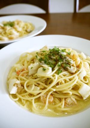 シーフードクリームソースパスタ♪-レシピのメイン写真