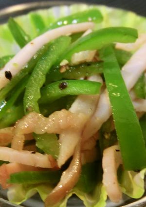 スピードおかず…ピーマンとハムの炒めもの-レシピのメイン写真