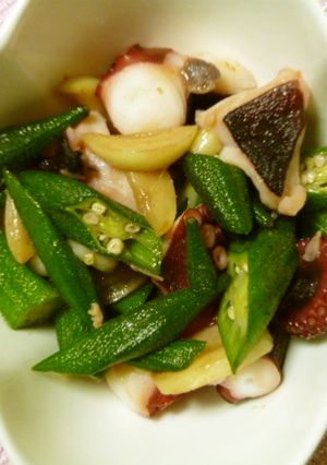 簡単前菜♪オクラとたこの炒め物♪-レシピのメイン写真