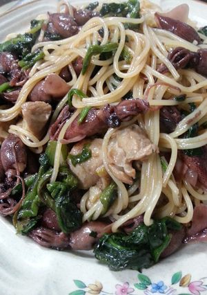 ホタルイカとほうれん草炒めのパスタ-レシピのメイン写真