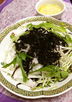 ひじき・大根・水菜サラダ塩麹ドレッシング-レシピのメイン写真