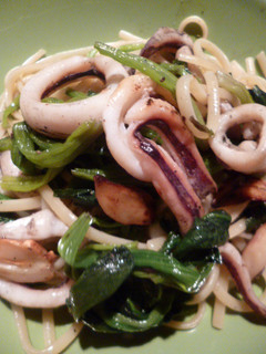 *イカとほうれん草の(トマト)パスタ*-レシピのメイン写真