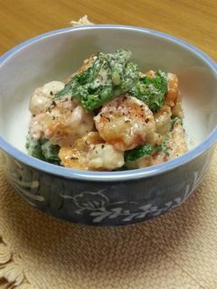 菜の花でエビマヨ☆-レシピのメイン写真