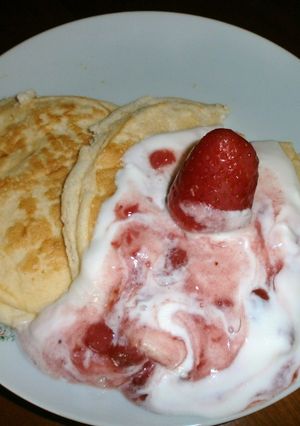 ダノンビオとリコッタチーズパンケーキ-レシピのメイン写真