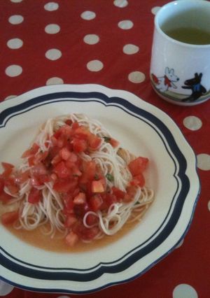 トマトの冷製パスタ風そうめん-レシピのメイン写真