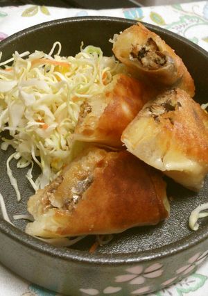 鰯のオイル漬とチーズの焼き春巻き-レシピのメイン写真