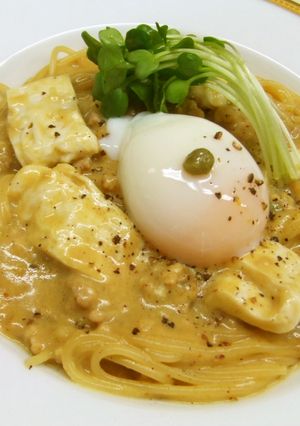 豆乳と湯葉の濃厚カレーパスタ-レシピのメイン写真