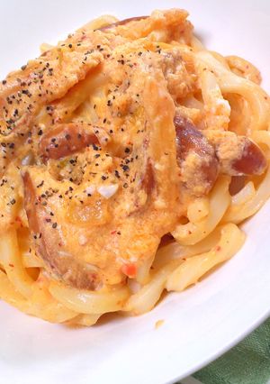 うどんキムボナーラ-レシピのメイン写真