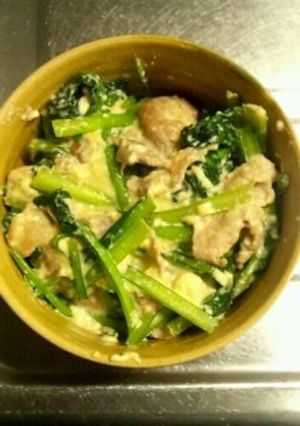 豚コマ【豚肉と小松菜の炒め物】-レシピのメイン写真