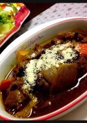 冷凍カレーで焼きカレーハンバーグ-レシピのメイン写真