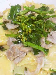 菜の花のバター醤油パスタ☆-レシピのメイン写真