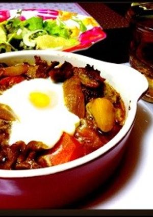 冷凍カレーで焼きカレーハンバーグNo.2-レシピのメイン写真