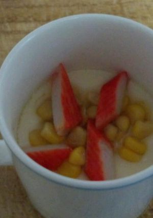 子供におすすめ！コーンとかにかま茶碗蒸し-レシピのメイン写真