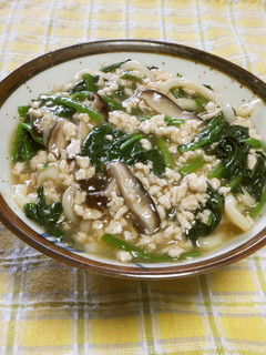 ほうれん草とひき肉のあんかけうどん-レシピのメイン写真