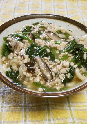 ほうれん草とひき肉のあんかけうどん-レシピのメイン写真
