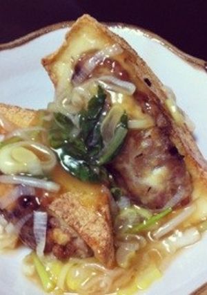 三つ葉あんかけ☆厚揚げの肉詰め-レシピのメイン写真
