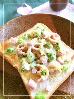 ❀サクラサク❀ 魚ニソと枝豆のトースト-レシピのメイン写真