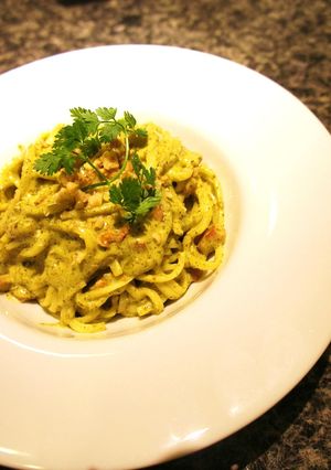 バジル香るクリームパスタ♪レモン添え♪-レシピのメイン写真