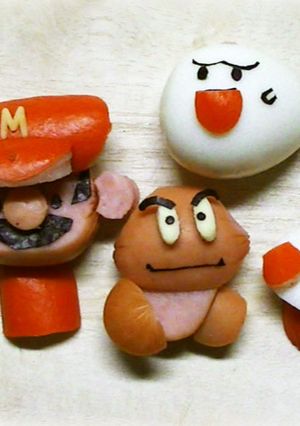 簡単キャラ弁おかずマリオのテレサときのこ-レシピのメイン写真