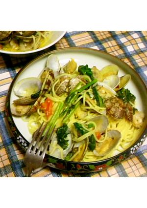 旬!菜の花とマスタードのボンゴレパスタ-レシピのメイン写真