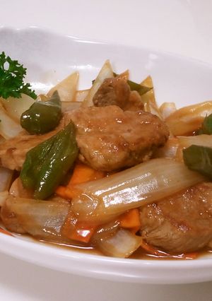 ヘルシー大満足!柔らか豚肉野菜の甘酢炒め-レシピのメイン写真