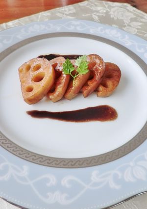 蓮根のバルサミコ酢炒め-レシピのメイン写真