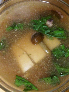 イカとなめこと春菊のとろり湯豆腐 -レシピのメイン写真