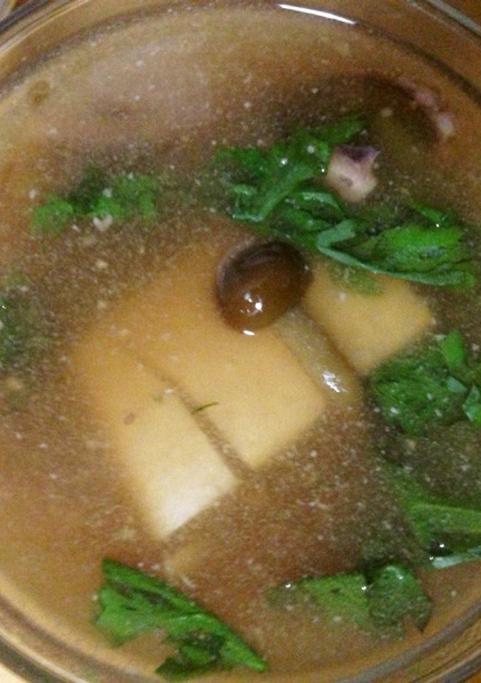 イカとなめこと春菊のとろり湯豆腐　-レシピのメイン写真