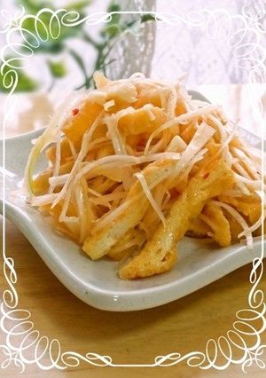 酒のつまみに♡メンマ＆白髪葱＆油揚げ和え-レシピのメイン写真