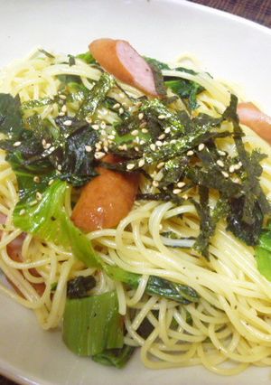 定番！高菜とウインナーのパスタ♪-レシピのメイン写真