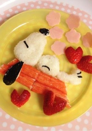 キャラ弁に、ねんねスヌーピー-レシピのメイン写真