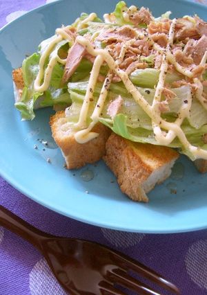 トーストに✰ピリ甘レタスツナマヨ乗せ-レシピのメイン写真
