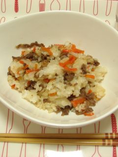 牛肉と春人参で♬ささっと牛肉混ぜご飯-レシピのメイン写真