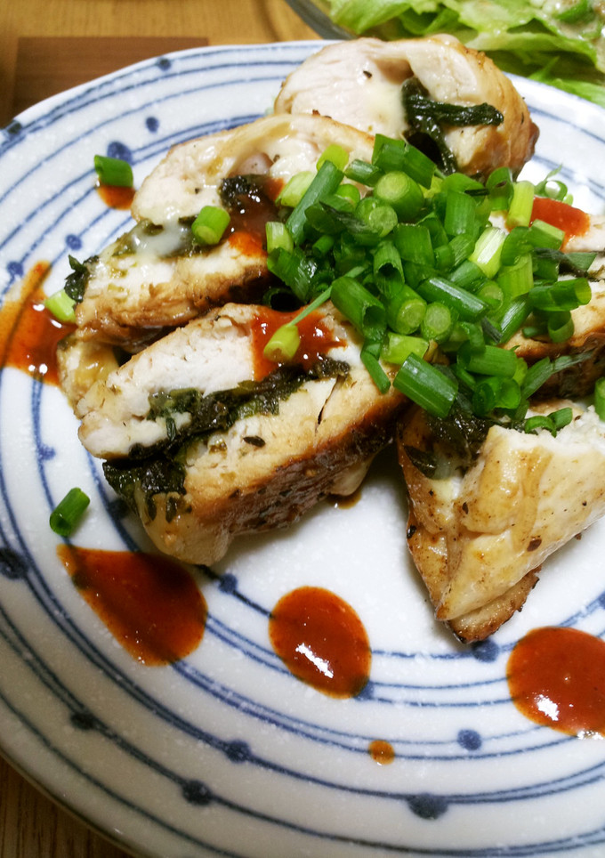 ささみのシソチーズ焼き（キムチソース）　-レシピのメイン写真