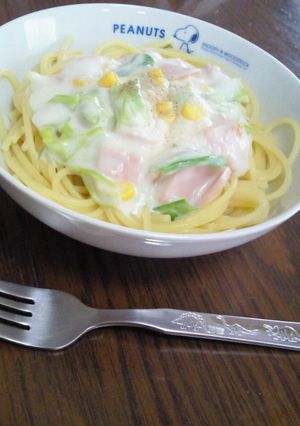 キャベツとハムのクリームパスタ-レシピのメイン写真