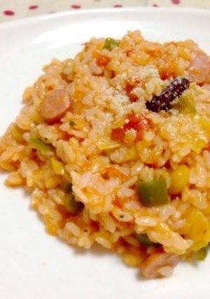 トマト缶で☆野菜たっぷりトマトリゾット-レシピのメイン写真