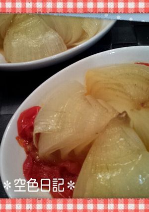 簡単！トマトと玉ねぎのレンジ蒸し-レシピのメイン写真