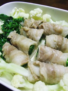 肉巻き菜の花のレンジ蒸し-レシピのメイン写真