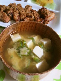 おくらと豆腐★味噌汁-レシピのメイン写真