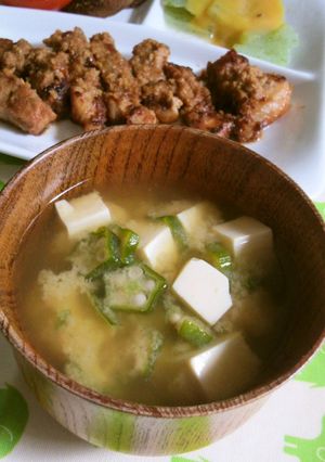 おくらと豆腐★味噌汁-レシピのメイン写真