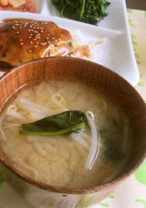 もやしとほうれん草★味噌汁-レシピのメイン写真