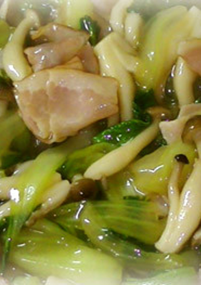 青梗菜としめじとベーコンの煮-レシピのメイン写真