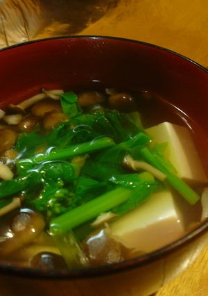 豆腐としめじと菜の花のすまし汁-レシピのメイン写真