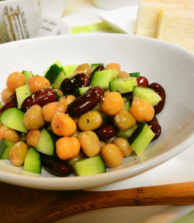 ミックスビーンズと胡瓜のサラダ＊ by ゆうゆう0310 【クックパッド