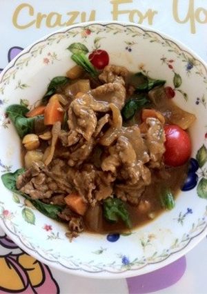 ほうれん草の牛肉と豆カレーサラダ-レシピのメイン写真