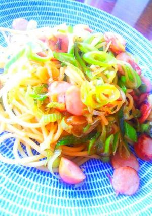 簡単!!ネギとウインナーの和風パスタ-レシピのメイン写真