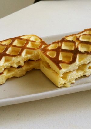 100円均一のワッフル器でチーズドッグ！-レシピのメイン写真